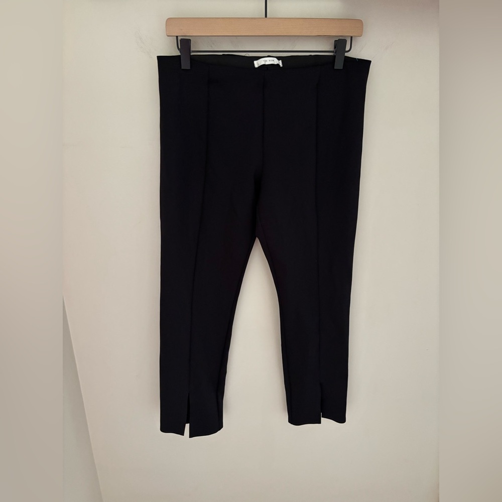 The Row Thilde Slit-Front Skinny Scuba Pants Stretch Slim Leg Black L - Picture 3 of 6